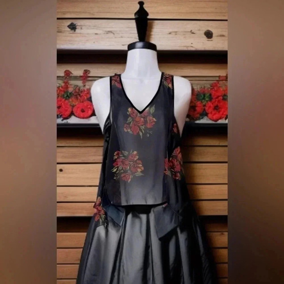 Gentle Fawn/ Sheer navy blue floral blouse/ Size US  XS - Picture 13 of 13